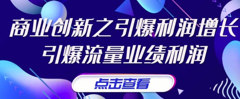 《商业创新之引爆利润增长》引爆流量业绩利润采购|汽车产业|汽车配件|机加工蚂蚁智酷企业交流社群中心