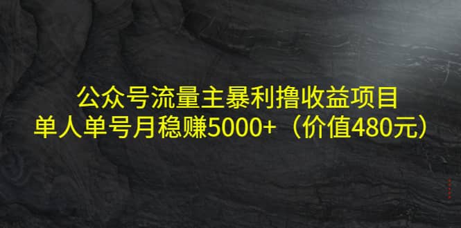 公众号流量主暴利撸收益项目，单人单号月稳赚5000 （价值480元）采购|汽车产业|汽车配件|机加工蚂蚁智酷企业交流社群中心