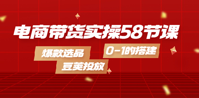 电商带货实操58节课，爆款选品，豆荚投放，0-1的搭建采购|汽车产业|汽车配件|机加工蚂蚁智酷企业交流社群中心