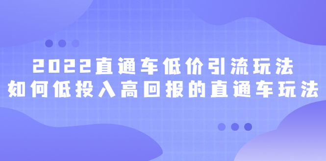 2022直通车低价引流玩法，教大家如何低投入高回报的直通车玩法采购|汽车产业|汽车配件|机加工蚂蚁智酷企业交流社群中心