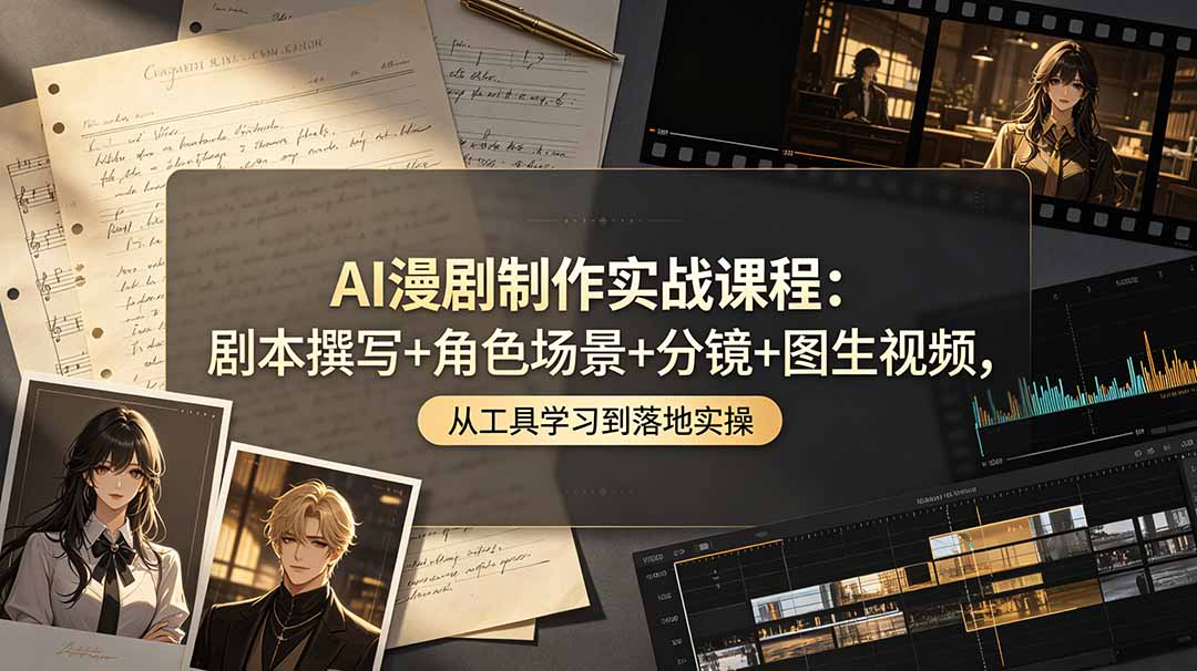 AI漫剧制作实战课程:剧本撰写+角色场景+分镜+图生视频,从工具学习到落地实操采购|汽车产业|汽车配件|机加工企业家交流社群中心