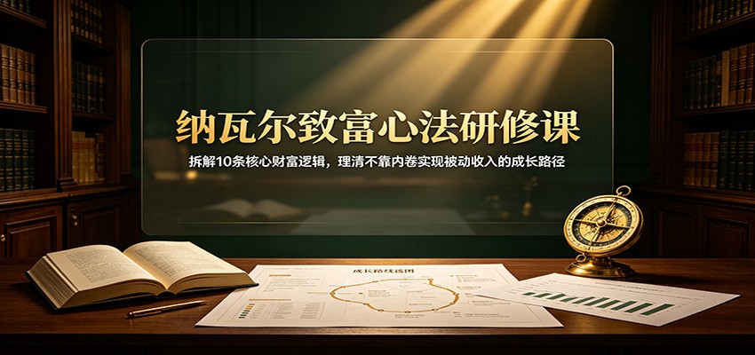 纳瓦尔致富心法研修课：拆解10条核心财富逻辑，理清不靠内卷实现被动收入的成长路径采购|汽车产业|汽车配件|机加工企业家交流社群中心