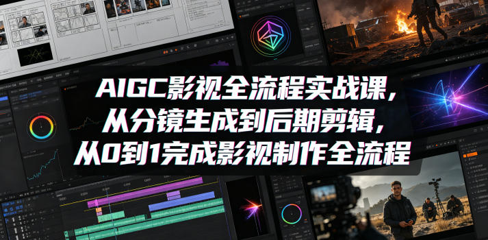 AIGC影视全流程实战课,从分镜生成到后期剪辑,从0到1完成影视制作全流程采购|汽车产业|汽车配件|机加工企业家交流社群中心