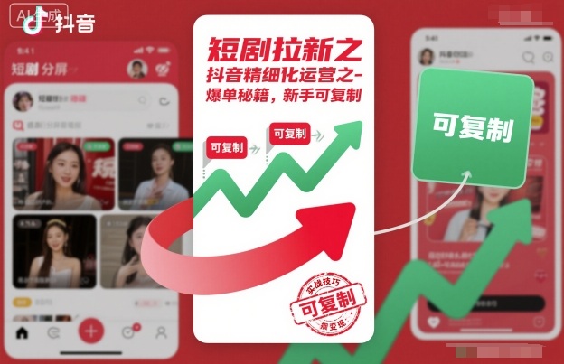 短剧拉新之抖音精细化运营之爆单秘籍,新手可复制采购|汽车产业|汽车配件|机加工蚂蚁智酷企业交流社群中心