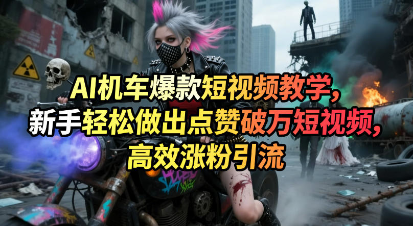 AI机车爆款短视频教学，新手轻松做出点赞破万短视频，高效涨粉引流采购|汽车产业|汽车配件|机加工企业家交流社群中心