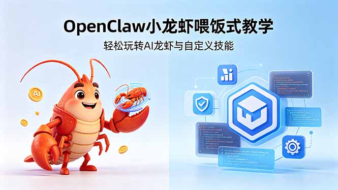 不用懂技术！OpenClaw小龙虾喂饭式教学，轻松玩转AI龙虾与自定义技能采购|汽车产业|汽车配件|机加工企业家交流社群中心