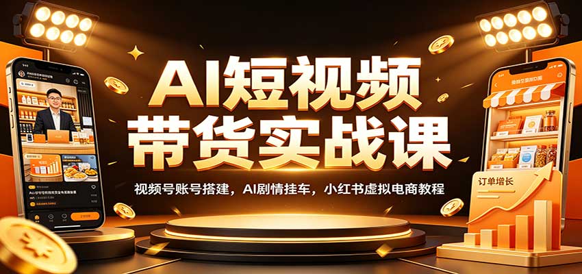 AI短视频带货实战课：视频号账号搭建，AI剧情挂车，小红书虚拟电商教程采购|汽车产业|汽车配件|机加工企业家交流社群中心