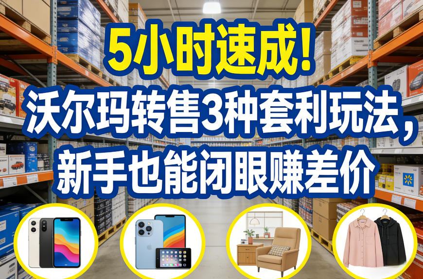 5小时速成!沃尔玛转售3种套利玩法,新手也能闭眼賺差价采购|汽车产业|汽车配件|机加工蚂蚁智酷企业交流社群中心