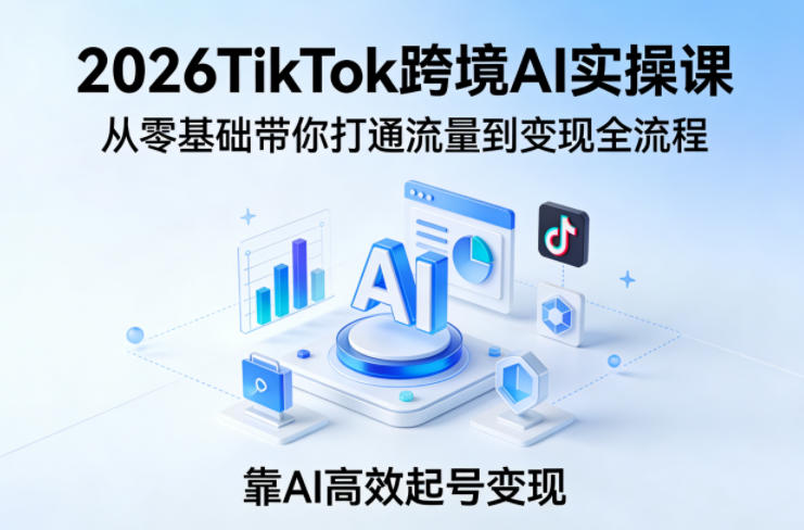 2026TikTok跨境AI实操课，从零基础带你打通流量到变现全流程，靠AI高效起号变现采购|汽车产业|汽车配件|机加工企业家交流社群中心