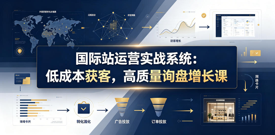 国际站运营实战系统：低成本获客，高质量询盘增长课(更新26年)采购|汽车产业|汽车配件|机加工企业家交流社群中心