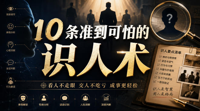 付费文章：10条准到可怕的识人术采购|汽车产业|汽车配件|机加工企业家交流社群中心