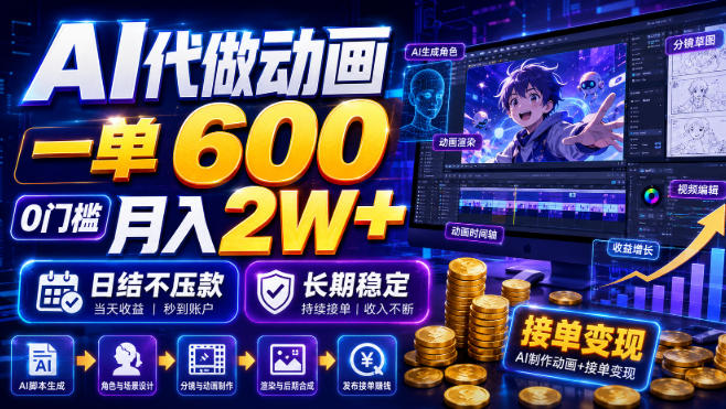 AI代做动画,一单600,0门槛月入2W+,日结不压款,长期稳定【揭秘】采购|汽车产业|汽车配件|机加工企业家交流社群中心