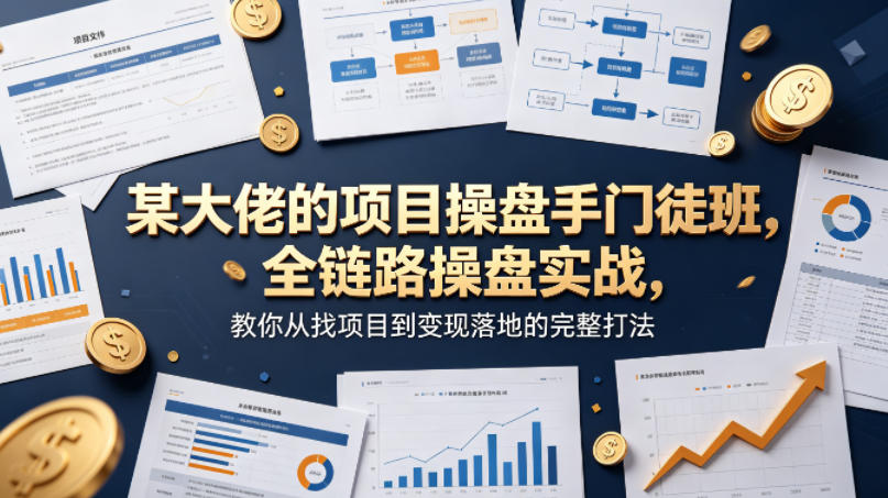 某大佬的项目操盘手门徒班，全链路操盘实战，教你从找项目到变现落地的完整打法采购|汽车产业|汽车配件|机加工企业家交流社群中心