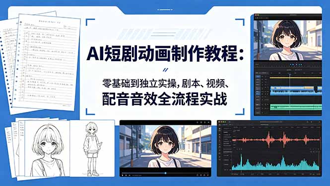 AI短剧动画制作教程：零基础到独立实操，剧本、视频、配音音效全流程实战采购|汽车产业|汽车配件|机加工企业家交流社群中心