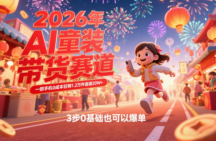 AI童装新春带货赛道，一部手机0成本狂销1.2万件喜提20W+，3步0基础也可以爆单采购|汽车产业|汽车配件|机加工蚂蚁智酷企业交流社群中心