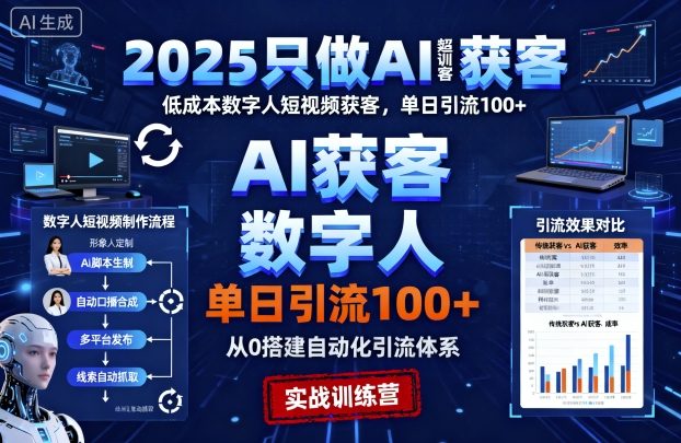 2025只做AI获客,AI超级获客实训营,低成本数字人短视频获客,单日引流100+采购|汽车产业|汽车配件|机加工蚂蚁智酷企业交流社群中心