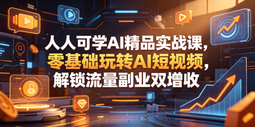 人人可学AI精品实战课，零基础玩转AI短视频，解锁流量副业双增收采购|汽车产业|汽车配件|机加工企业家交流社群中心