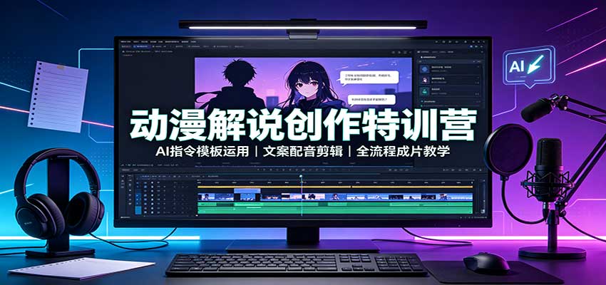 动漫解说创作特训营:AI指令模板运用,文案配音剪辑,全流程成片教学采购|汽车产业|汽车配件|机加工企业家交流社群中心