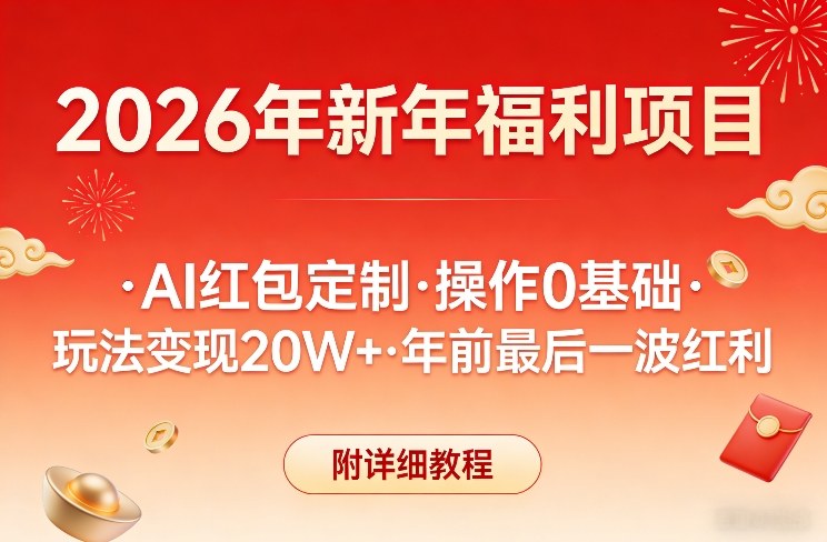 新年福利项目，AI红包定制，操作0基础，玩法变现20W+年前最后一波红利，附详细教程采购|汽车产业|汽车配件|机加工蚂蚁智酷企业交流社群中心