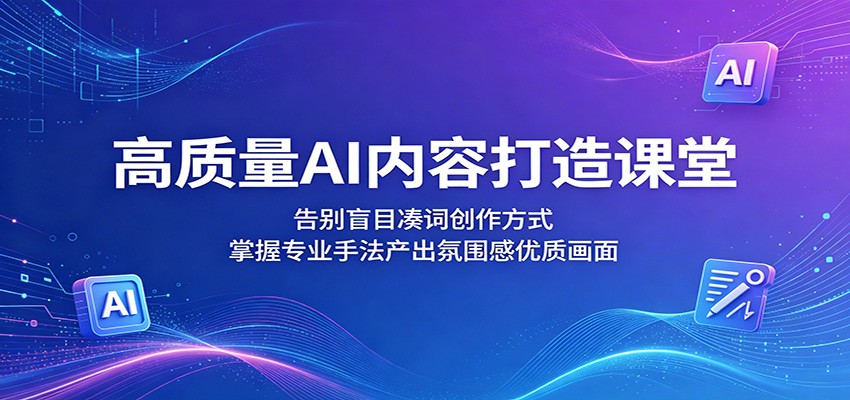 高质量AI内容打造课堂：告别盲目凑词创作方式，掌握专业手法产出氛围感优质画面采购|汽车产业|汽车配件|机加工企业家交流社群中心