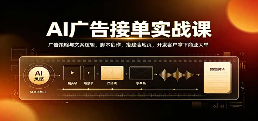 AI广告接单实战:广告策略与文案逻辑,脚本创作,搭建落地页,开发客户拿下商业大单采购|汽车产业|汽车配件|机加工企业家交流社群中心