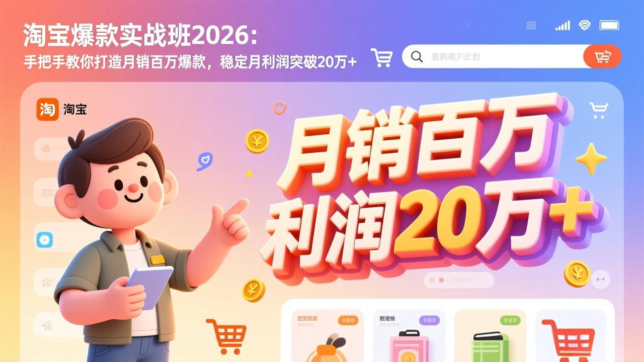 淘宝爆款实战班-2026年2月更新:手把手教你打造月销百万爆款,稳定月利润突破20万+采购|汽车产业|汽车配件|机加工蚂蚁智酷企业交流社群中心