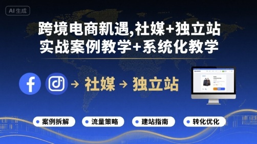 跨境电商新机遇，社媒+独立站，实战案例教学+系统化教学采购|汽车产业|汽车配件|机加工蚂蚁智酷企业交流社群中心