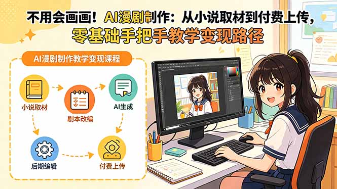 不用会画画！AI漫剧制作：从小说取材到付费上传，零基础手把手教学变现路径采购|汽车产业|汽车配件|机加工企业家交流社群中心