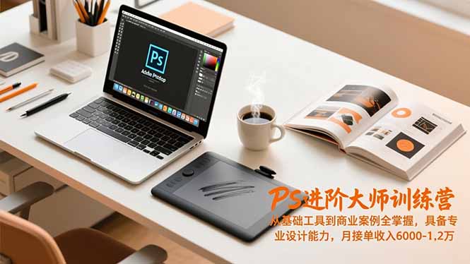 PS进阶大师训练营,从基础工具到商业案例全掌握,具备专业设计能力,月接单收入6000-1.2万采购|汽车产业|汽车配件|机加工蚂蚁智酷企业交流社群中心