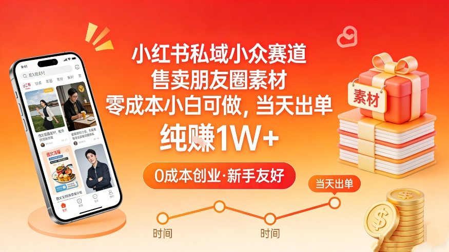 小红书私域小众赛道，售卖朋友圈素材，零成本小白可做，当天出单，月入1W+采购|汽车产业|汽车配件|机加工蚂蚁智酷企业交流社群中心