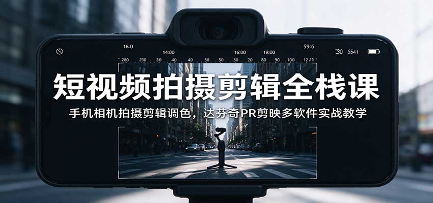 短视频拍摄剪辑全栈课：手机相机拍摄剪辑调色，达芬奇PR剪映多软件实战教学采购|汽车产业|汽车配件|机加工企业家交流社群中心