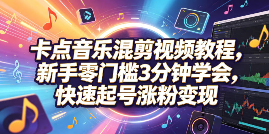 卡点音乐混剪视频教程，新手零门槛3分钟学会，快速起号涨粉变现采购|汽车产业|汽车配件|机加工企业家交流社群中心