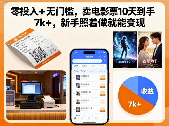零投入+无门槛,卖电影票10天到手7k+,新手照着做就能变现【揭秘】采购|汽车产业|汽车配件|机加工蚂蚁智酷企业交流社群中心