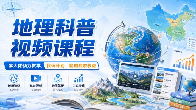 地理科普视频课程,某大佬倾力教学,伙伴计划、精选独家收益采购|汽车产业|汽车配件|机加工企业家交流社群中心