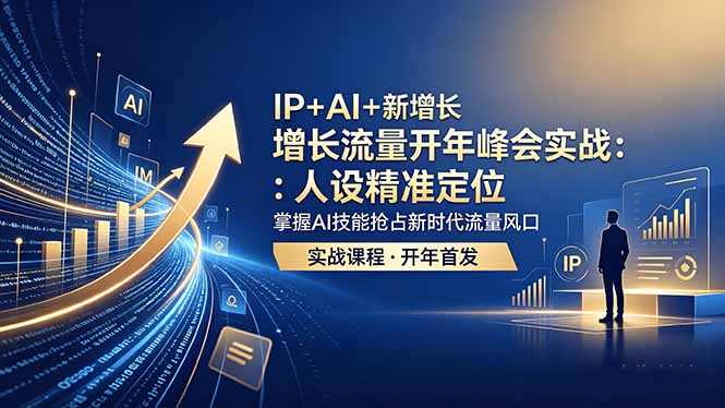 IP+AI+新增长 流量开年 峰会实战：人设精准定位 掌握AI技能抢占新时代流量风口采购|汽车产业|汽车配件|机加工企业家交流社群中心