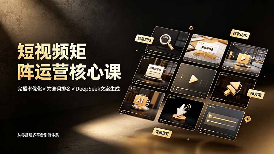 短视频矩阵运营核心课：完播率优化×关键词排名×DeepSeek文案生成，从零搭建多平台引流体系采购|汽车产业|汽车配件|机加工企业家交流社群中心