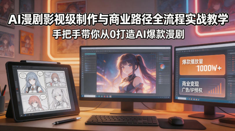 AI漫剧影视级制作与商业路径全流程实战教学，手带你从0打造AI爆款漫剧采购|汽车产业|汽车配件|机加工企业家交流社群中心