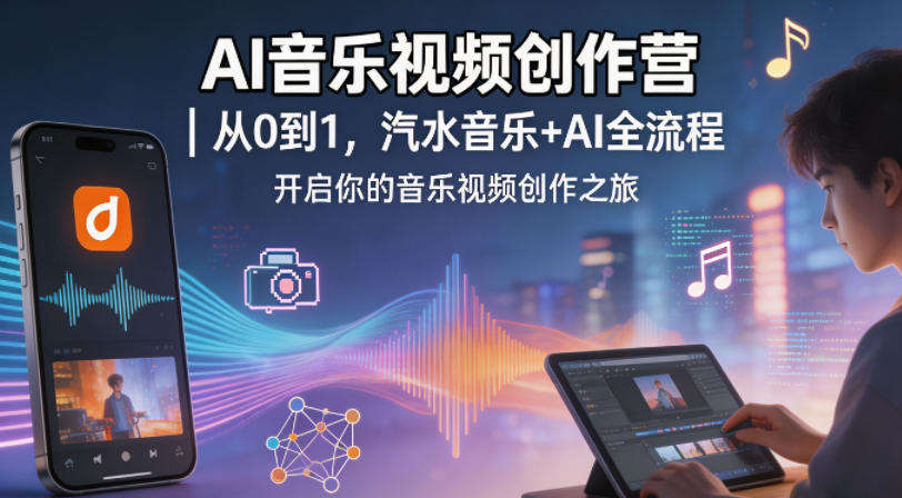 AI音乐视频创作营｜从0到1，汽水音乐+AI全流程，开启你的音乐视频创作之旅采购|汽车产业|汽车配件|机加工企业家交流社群中心