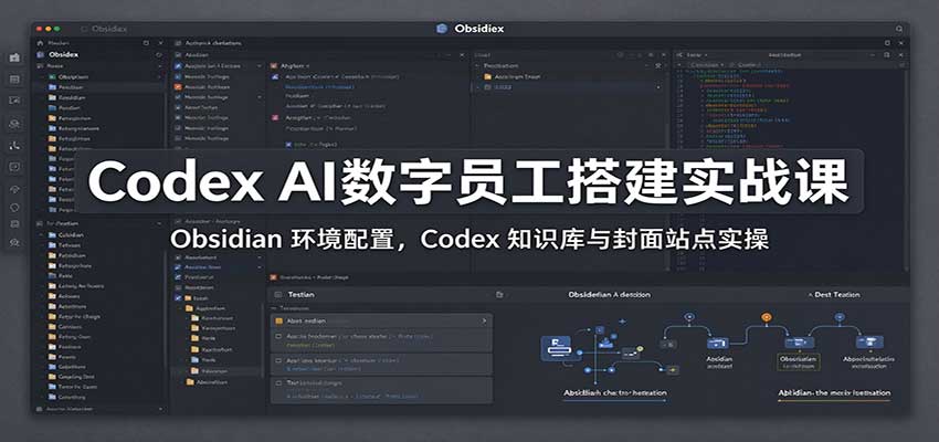 Codex AI数字员工搭建实战课：Obsidian 环境配置，Codex 知识库与封面站点实操采购|汽车产业|汽车配件|机加工企业家交流社群中心