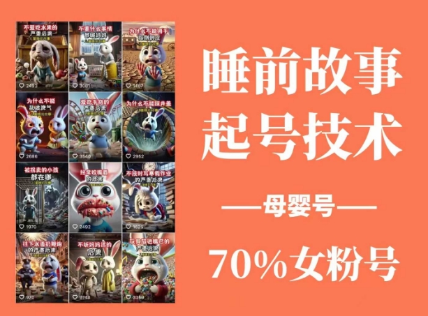 睡前故事起号技术，母婴号涨粉，70%女粉，百分百原创采购|汽车产业|汽车配件|机加工蚂蚁智酷企业交流社群中心