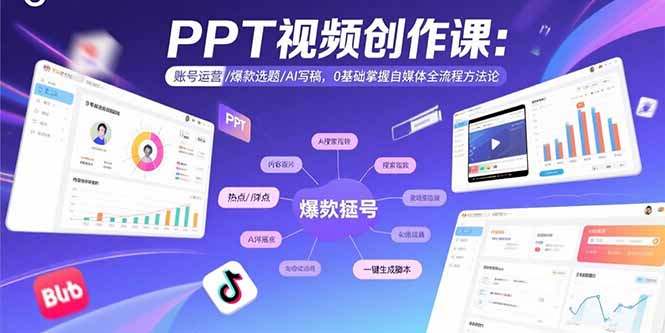 PPT视频创作课：账号运营/爆款选题/AI写稿，0基础掌握自媒体全流程方法论采购|汽车产业|汽车配件|机加工蚂蚁智酷企业交流社群中心