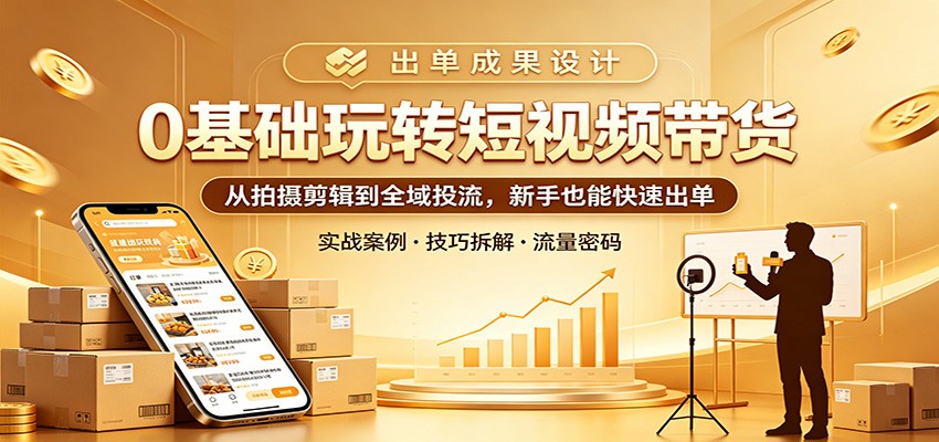 0基础玩转短视频带货：从拍摄剪辑到全域投流，新手也能快速出单采购|汽车产业|汽车配件|机加工企业家交流社群中心