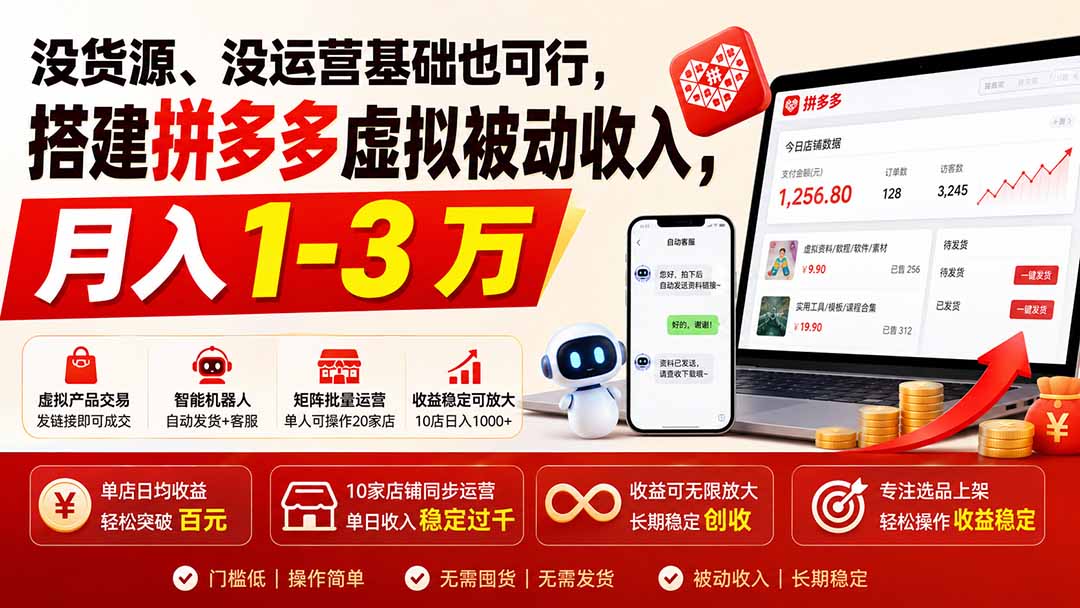 没货源、没运营基础也可行，搭建多多虚拟被动收入，月入 1-3 万采购|汽车产业|汽车配件|机加工企业家交流社群中心
