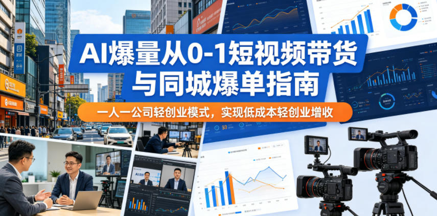 AI爆量从0-1短视频带货与同城爆单指南，一人一公司轻创业模式，实现低成本轻创业增收采购|汽车产业|汽车配件|机加工企业家交流社群中心