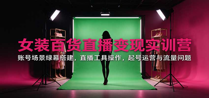 女装百货直播变现实训营:账号场景绿幕搭建,直播工具操作,起号运营与流量问题采购|汽车产业|汽车配件|机加工企业家交流社群中心