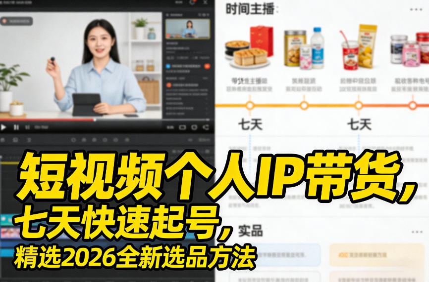 短视频个人IP带货，七天快速起号，精选2026全新选品方法采购|汽车产业|汽车配件|机加工蚂蚁智酷企业交流社群中心