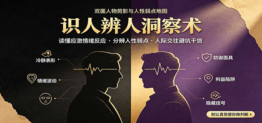 识人辨人终极心法：读懂应激情绪反应，分辨人性弱点，人际交往避坑干货采购|汽车产业|汽车配件|机加工企业家交流社群中心