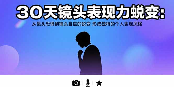 30天镜头表现力蜕变：从镜头恐惧到镜头自信的蜕变 形成独特的个人表现风格采购|汽车产业|汽车配件|机加工蚂蚁智酷企业交流社群中心