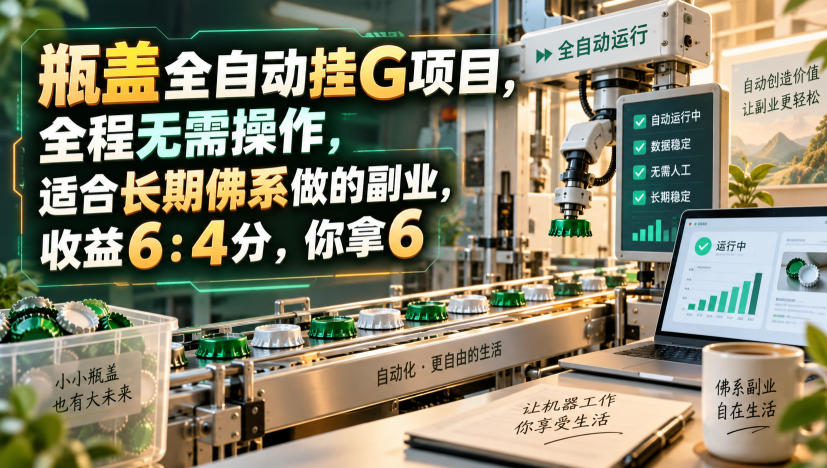 瓶盖全自动挂G项目,全程无需操作,适合长期佛系做的副业,收益6:4分,你拿6【揭秘】采购|汽车产业|汽车配件|机加工企业家交流社群中心