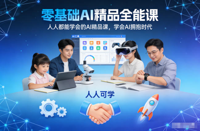 零基础AI精品全能课,人人都能学会的AI精品课,学会AI拥抱时代采购|汽车产业|汽车配件|机加工蚂蚁智酷企业交流社群中心